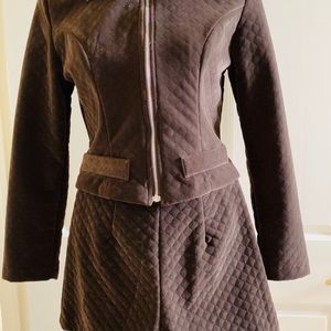 Velvet quilted blazer jacket shorts set